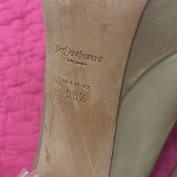 YSL Elegant platform Tan Peep-Toe Heels, US8,5 - Picture 10 of 10